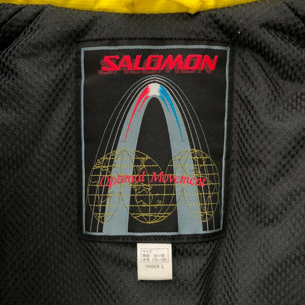 SALOMON サロモン UNISEX 総柄 スノーボード 中綿ジャケット L イエロー系 スノーウェア 裏メッシュ メンズ
