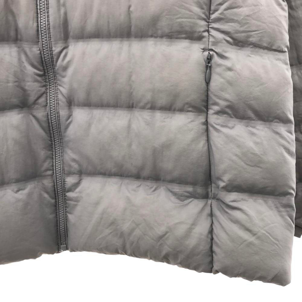UNIQLO ユニクロ シームレス ダウンジャケット XL ライトグレー フード付き ナイロンジャケット 収納袋付き レディース