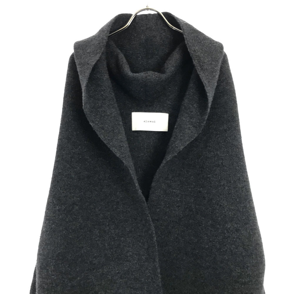 ADAWAS アダワス 日本製 ウールブレンド フーデッド ガウンコート FREE グレー レディース