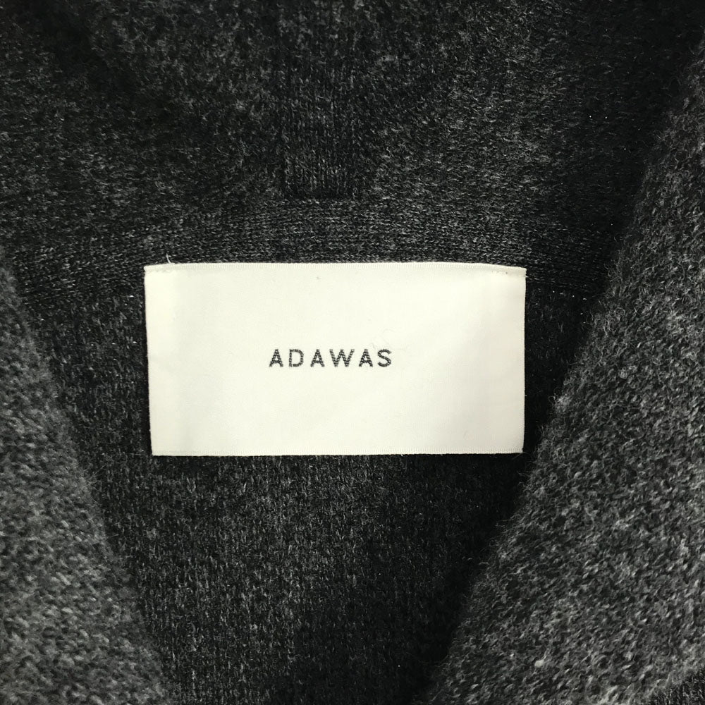 ADAWAS アダワス 日本製 ウールブレンド フーデッド ガウンコート FREE グレー レディース