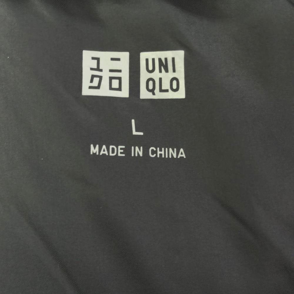 ユニクロ フード付き シームレス ダウンジャケット L グレー UNIQLO メンズ