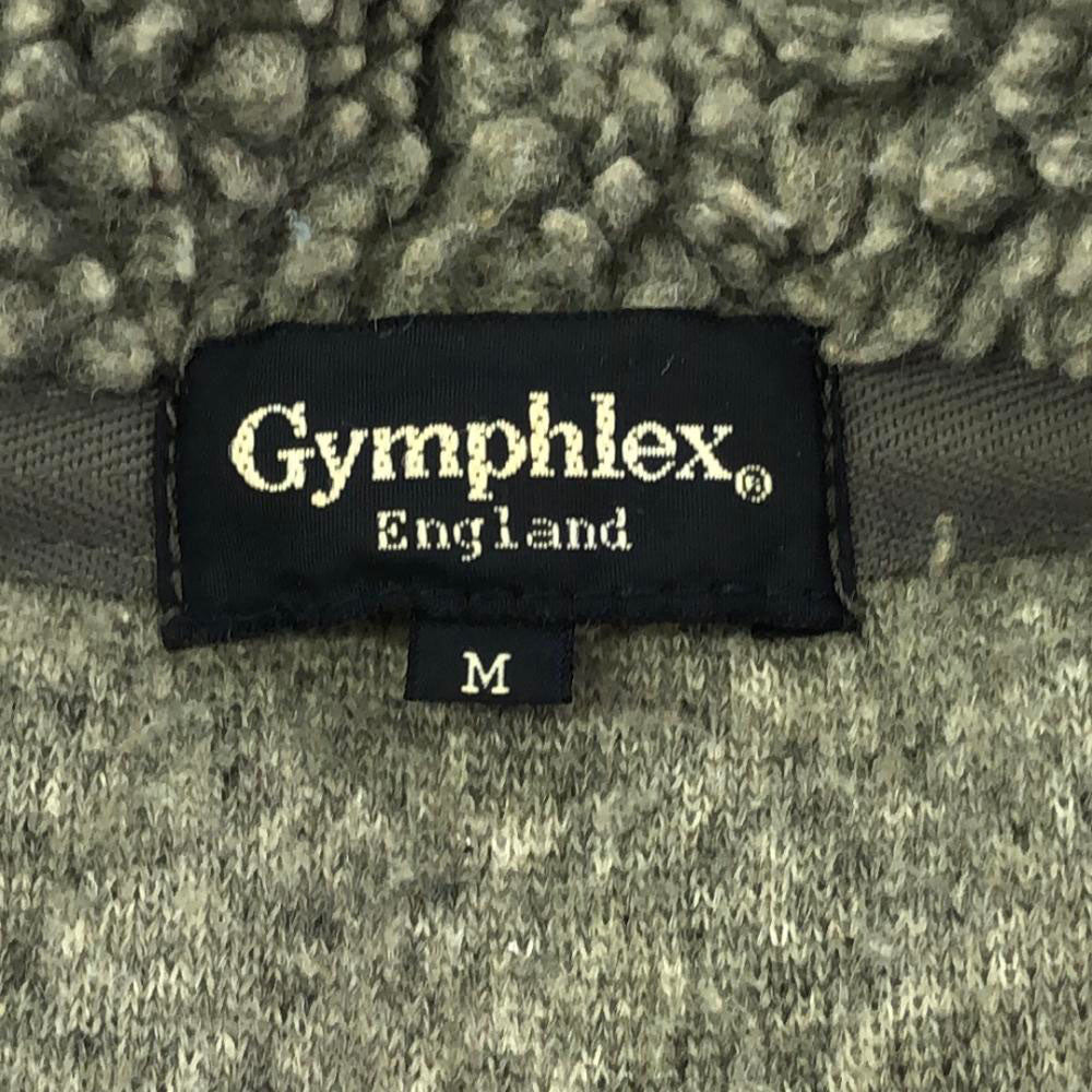 ジムフレックス ロゴ刺繍 フード付き ボア フリースジャケット M グレー GYMPHLEX レディース