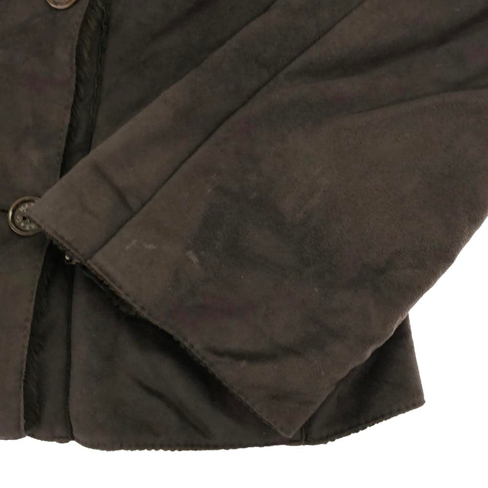 MAX&CO マックスアンドコー イタリア製 フード付き ムートンジャケット 42 ブラウン系 裏フリース レディース