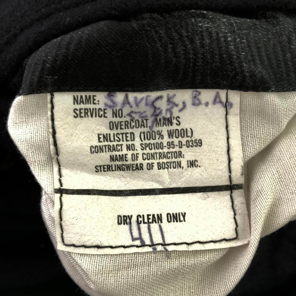 US NAVY アメリカ海軍 90s SPO ピーコート 44L ブラック メンズ