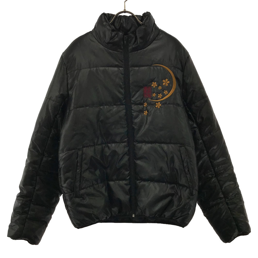 KARAKURI TAMASHII 絡繰魂 和柄刺繍 中綿ジャケット M ブラック KARAKURITAMASHII メンズ