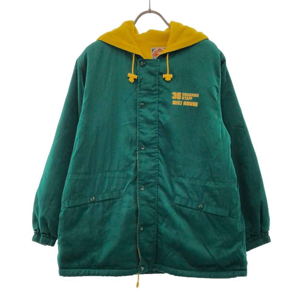 mikihouse ミキハウス プリント ナイロンジャケット 150 グリーン 裏フリース キッズ