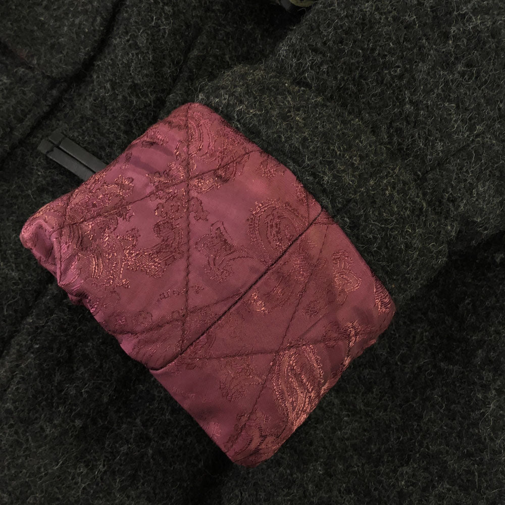 NO ID. ノーアイディ ウールボア ダッフルコート 1 ブラック系 裏ペイズリー 中綿 メンズ