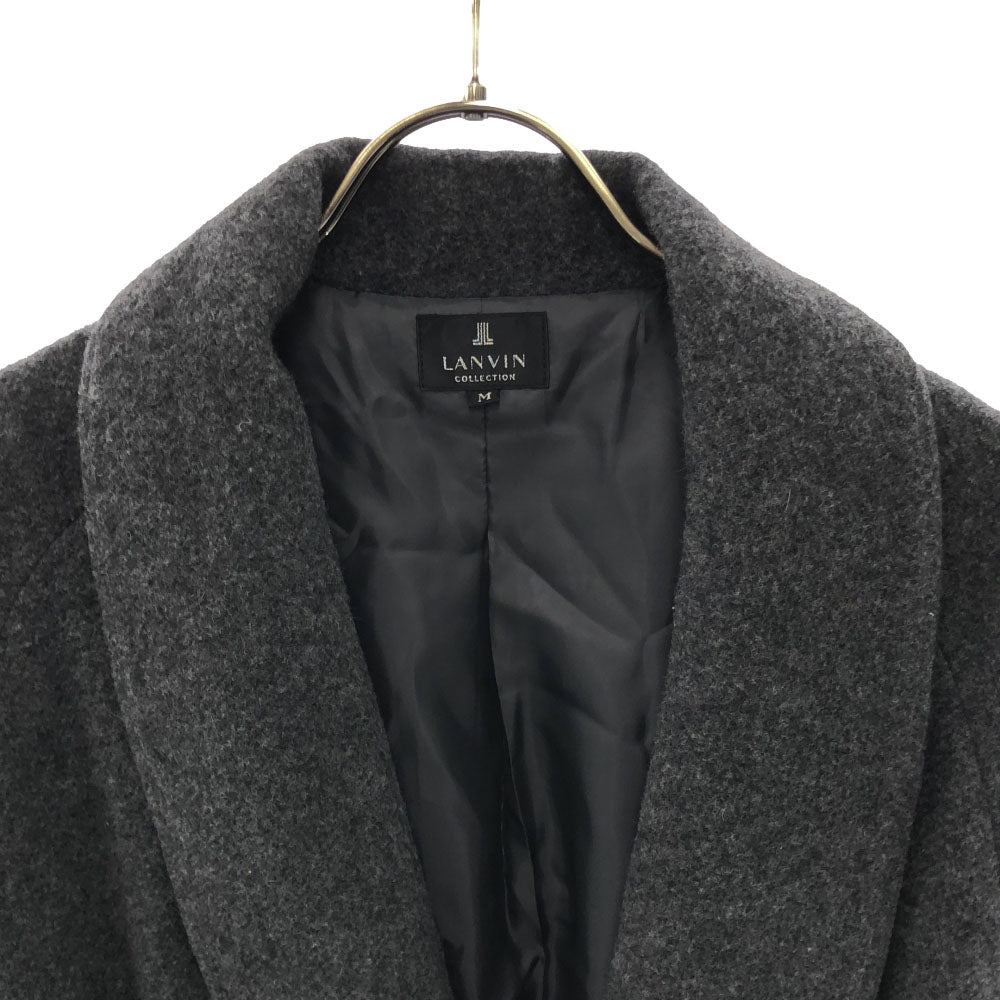 LANVIN LA COLLECTION ランバンコレクション 日本製 ウールブレンド ガウンコート M グレー メンズ