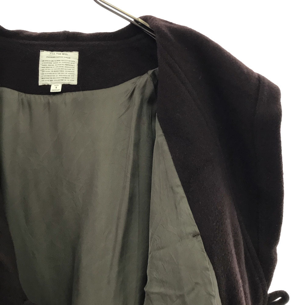 FILL THE BILL フィルザビル 日本製 ウールブレンド フード付き ロングコート 1 ブラウン レディース