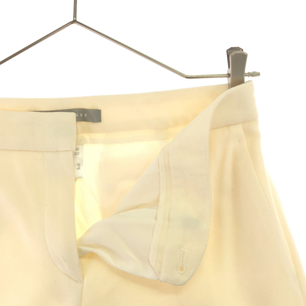 セオリーリュクス 日本製 ウール ワイドパンツ 32 オフホワイト theory luxe ぺチパンツ付き レディース