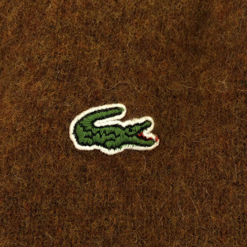 ラコステ ウール ロゴワッペン 長袖 Vネック セーター 2 ブラウン LACOSTE ニット メンズ