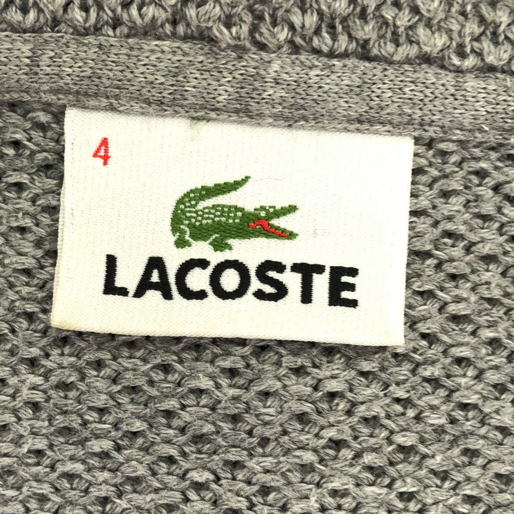 ラコステ ロゴワッペン 長袖 ニット ジップパーカー 4 グレー LACOSTE メンズ