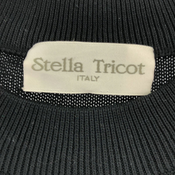 ステラトリコット イタリア製 アニマル柄 5分袖 セーター ブラック Stella Tricot ニット レディース