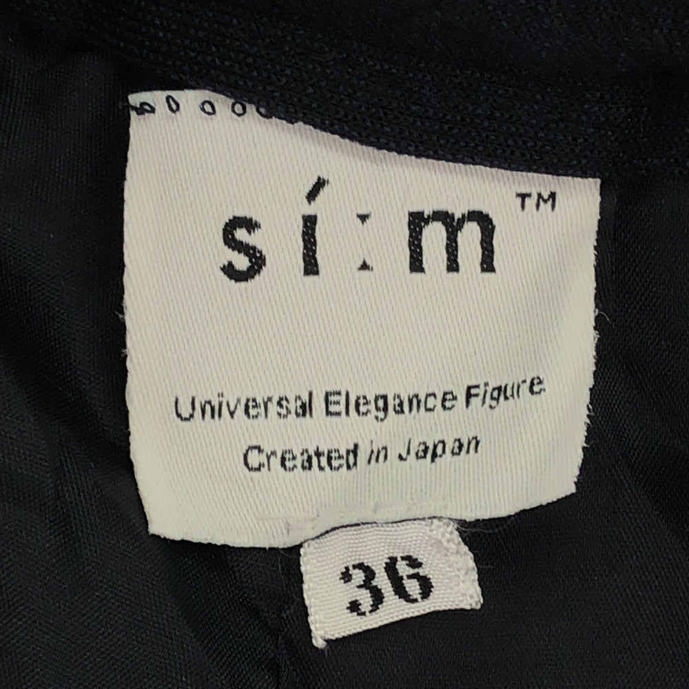 スィーム 日本製 ワンタック クロップドパンツ 36 ネイビー si-m 裏地付き レディース