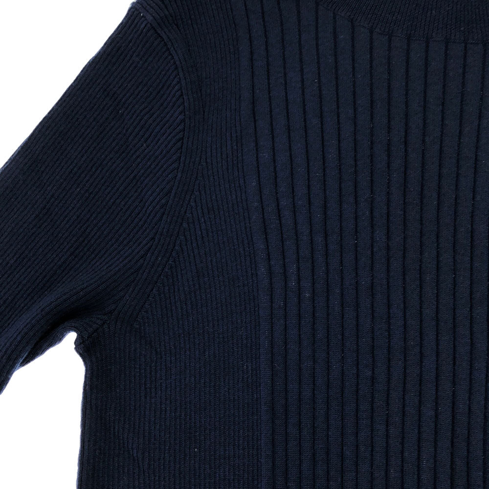 Callaway キャロウェイ 未使用 ウールブレンド ロゴ刺繍 ゴルフ 長袖 切り込みタートルネック セーター L ネイビー ニット タグ付き レディース