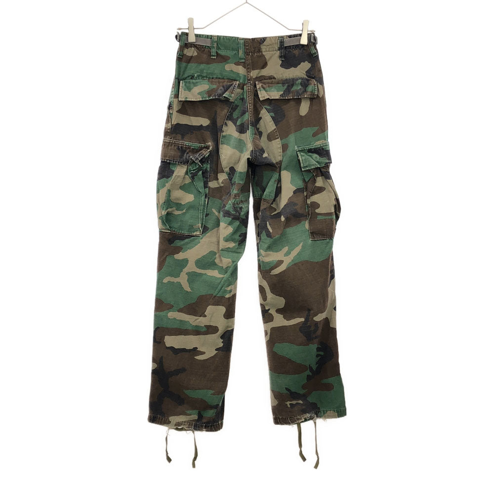 アメリカ軍 90s DLA オールド 迷彩 カーゴパンツ XS グリーン系 US ARMY ボタンフライ  カモフラ メンズ