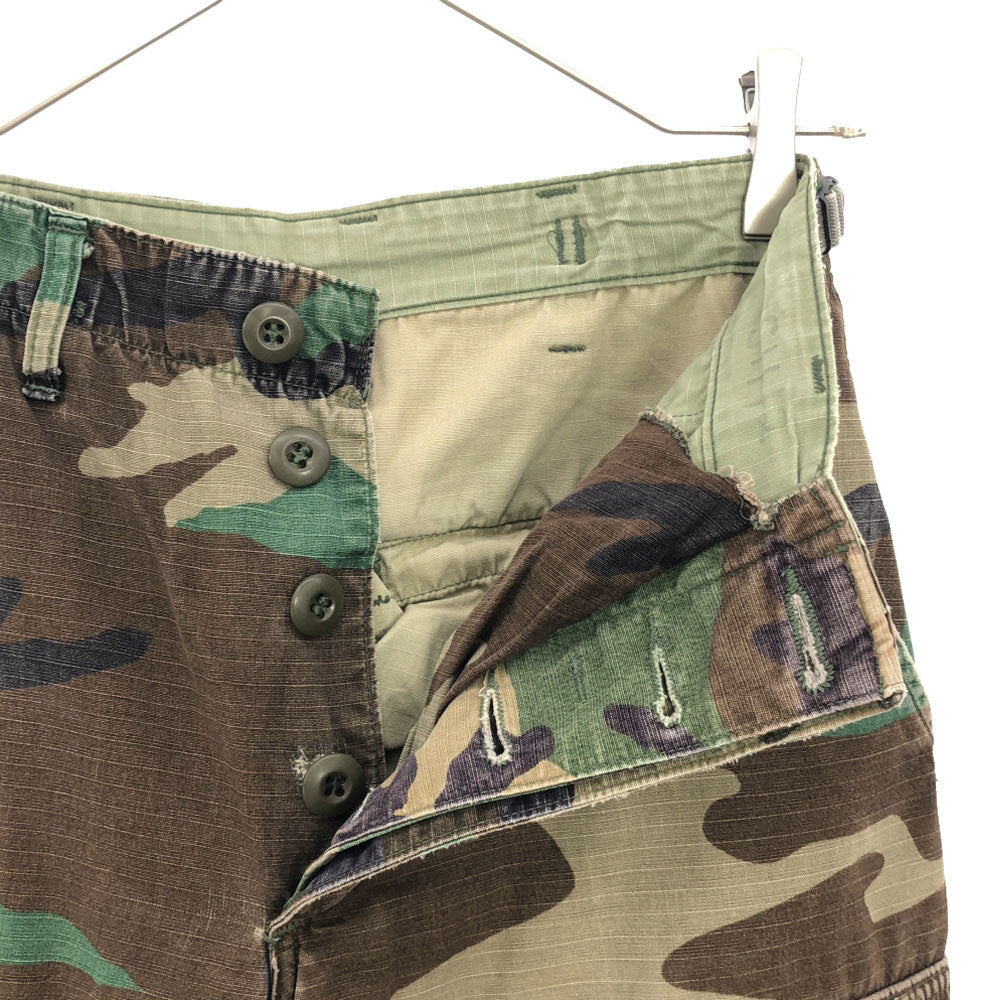 アメリカ軍 90s DLA オールド 迷彩 カーゴパンツ XS グリーン系 US ARMY ボタンフライ  カモフラ メンズ