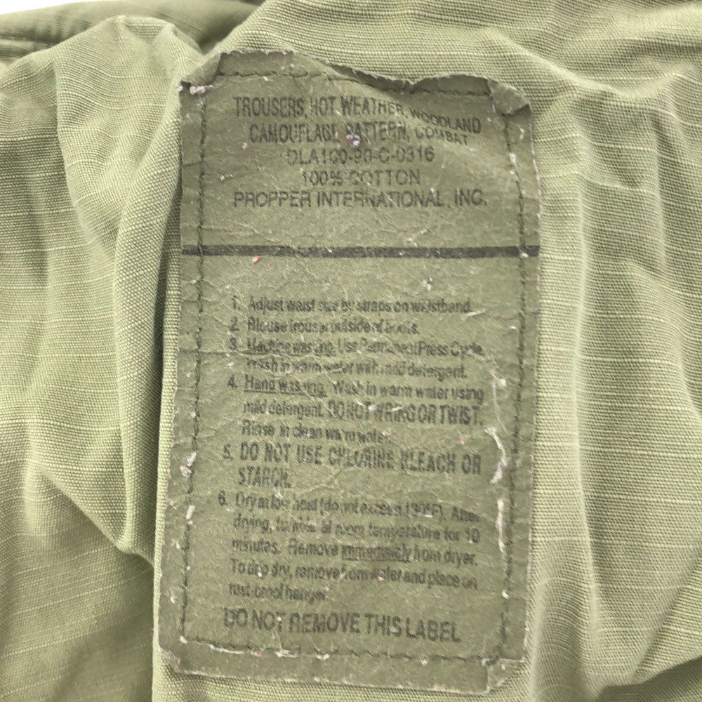 アメリカ軍 90s DLA オールド 迷彩 カーゴパンツ XS グリーン系 US ARMY ボタンフライ  カモフラ メンズ