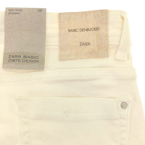 ザラベーシック 未使用 Z1975 DENIM スキニーデニムパンツ 38 ホワイト ZARA BASIC タグ付き レディース