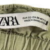 ザラ テーパードパンツ 0 グリーン系 ZARA ボタンフライ レディース