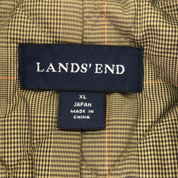 ランズエンド テーラードジャケット XL ボルドー LANDS' END 裏チェック メンズ