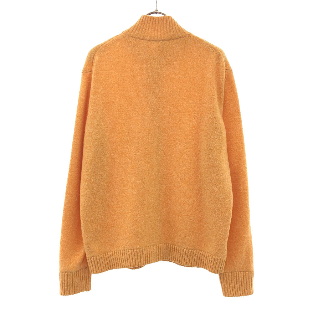 リカルドピアチェンツァ イタリア製 長袖 モックネック ニットカーディガン 48 オレンジ メンズ