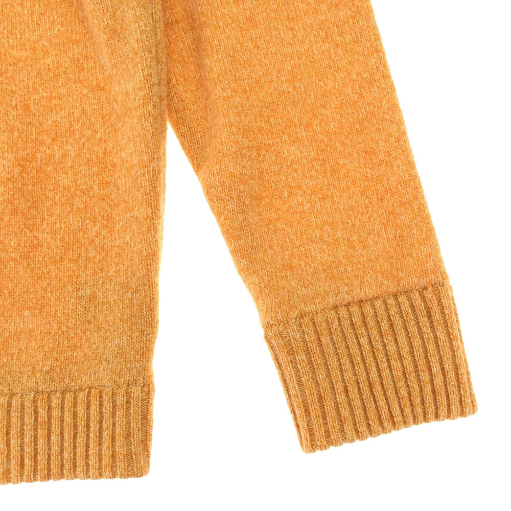 リカルドピアチェンツァ イタリア製 長袖 モックネック ニットカーディガン 48 オレンジ メンズ