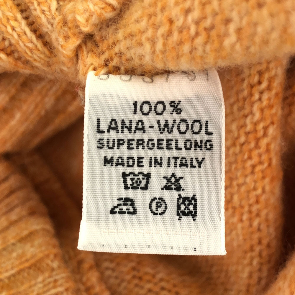 リカルドピアチェンツァ イタリア製 長袖 モックネック ニットカーディガン 48 オレンジ メンズ