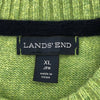 ランズエンド ウール 長袖 クルーネック ニット XL グリーン LANDS' END セーター メンズ