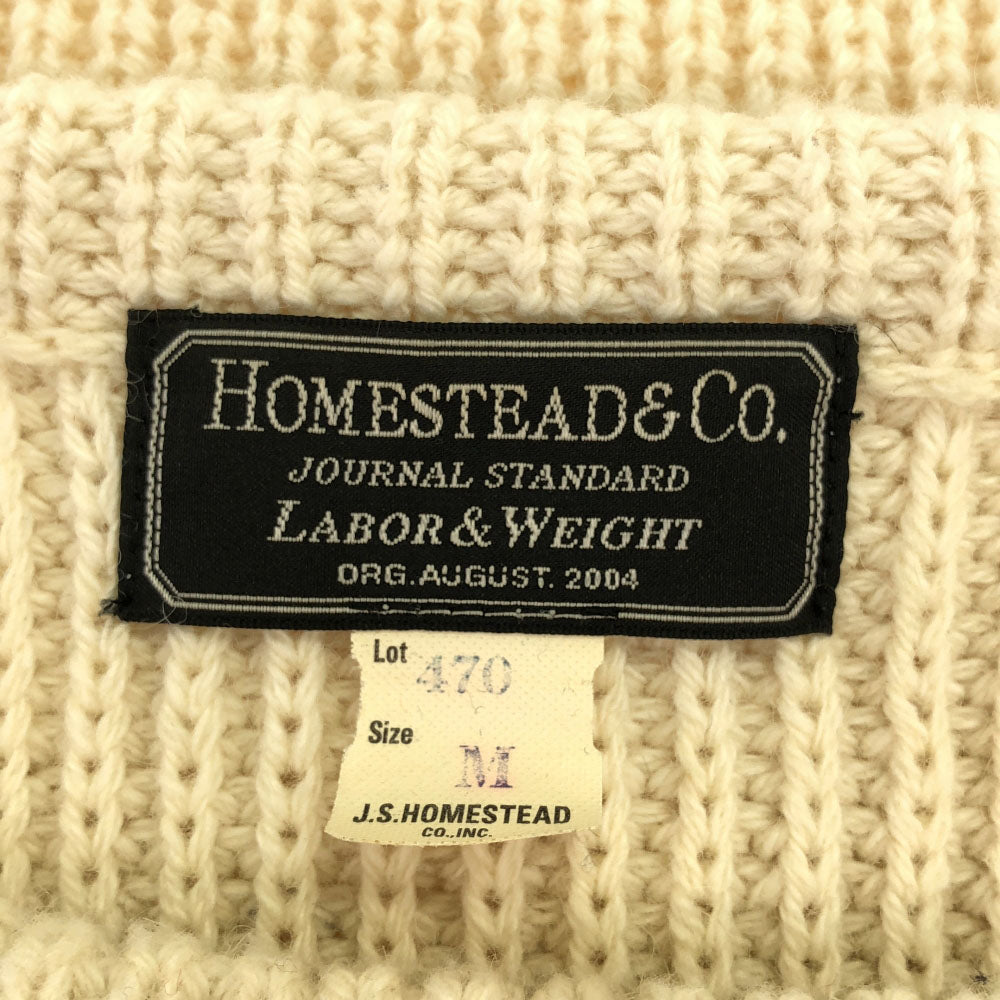 ジャーナルスタンダードホームステッド HOMESTEAD ＆ CO　日本製 長袖 畦編み ニット M アイボリー JOURNAL STANDARD J.S HOMESTEAD セーター メンズ