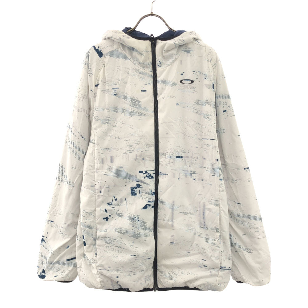 OAKLEY オークリー 総柄 ジップジャケット 2XL ホワイト ブルゾン ビッグサイズ 裏起毛 メンズ