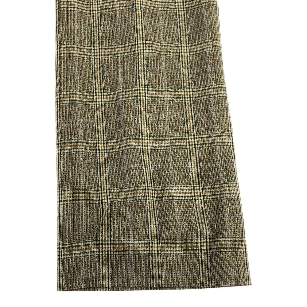 未使用 UNITED ARROWS TOKYO ユナイテッドアローズトウキョウ 日本製 チェック柄 ストレートパンツ 34 ブラウン系 タグ付き レディース
