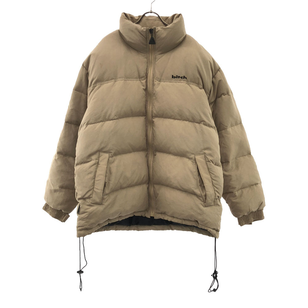 ビッチ ロゴ刺繍 ダウンジャケット L ベージュ bitch メンズ