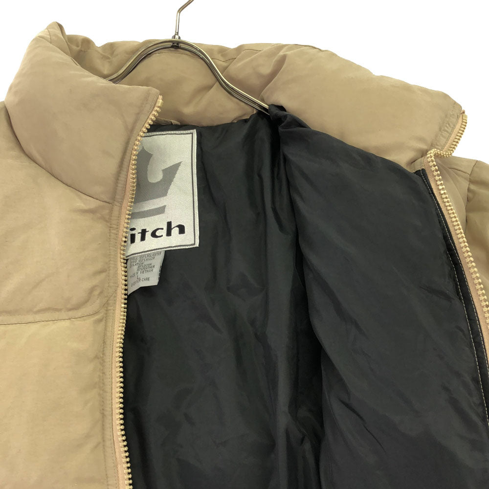 ビッチ ロゴ刺繍 ダウンジャケット L ベージュ bitch メンズ