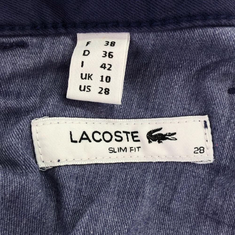 ラコステ SLIM FIT スリムパンツ w28 パープル系 LACOSTE レディース