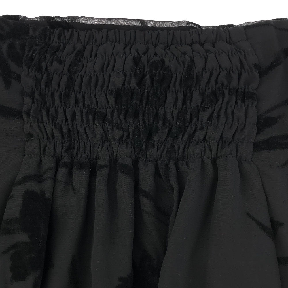 スナイデル 花柄 ロング丈 フレアスカート 0 ブラック SNIDEL SWFS231213 裏地付き レディース