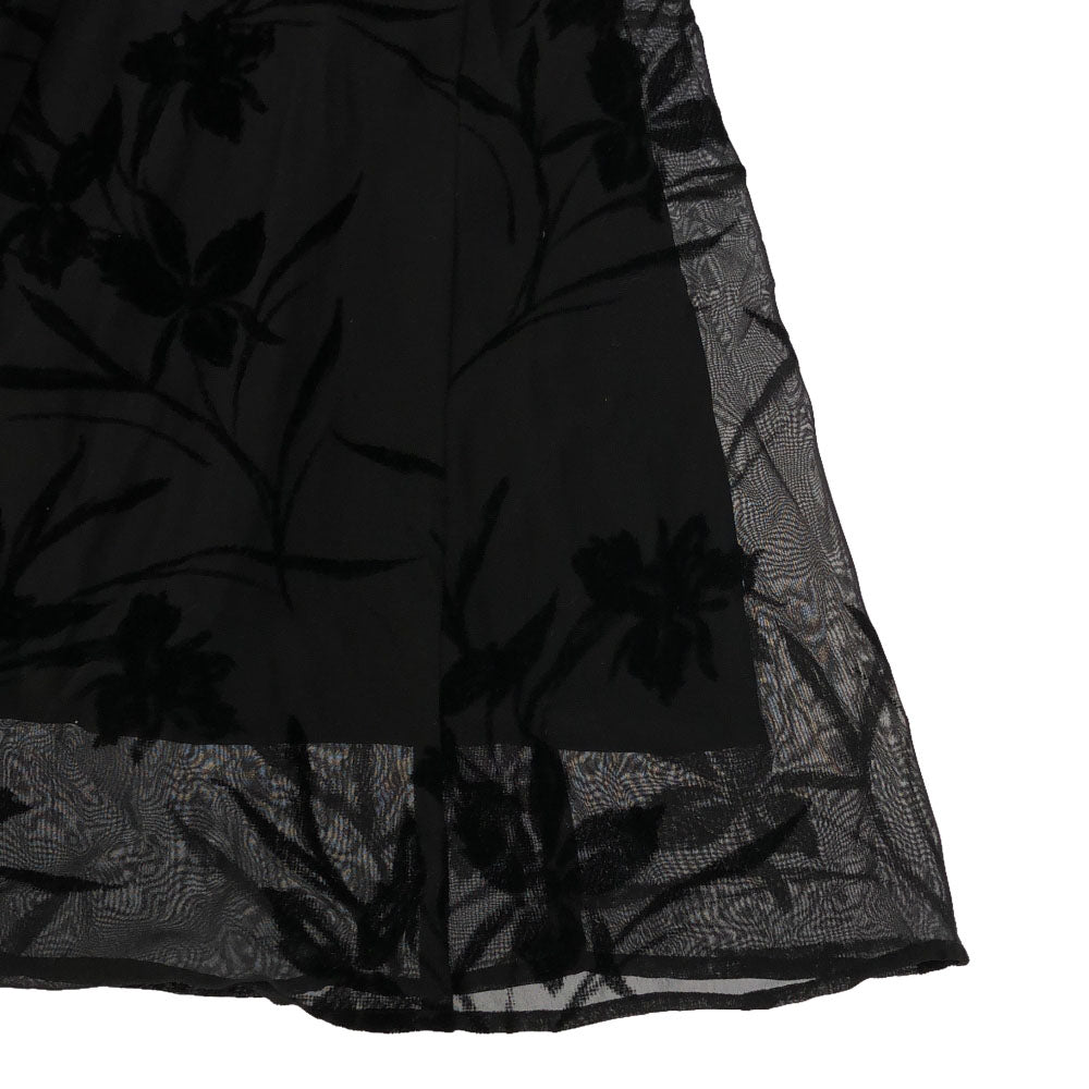 スナイデル 花柄 ロング丈 フレアスカート 0 ブラック SNIDEL SWFS231213 裏地付き レディース