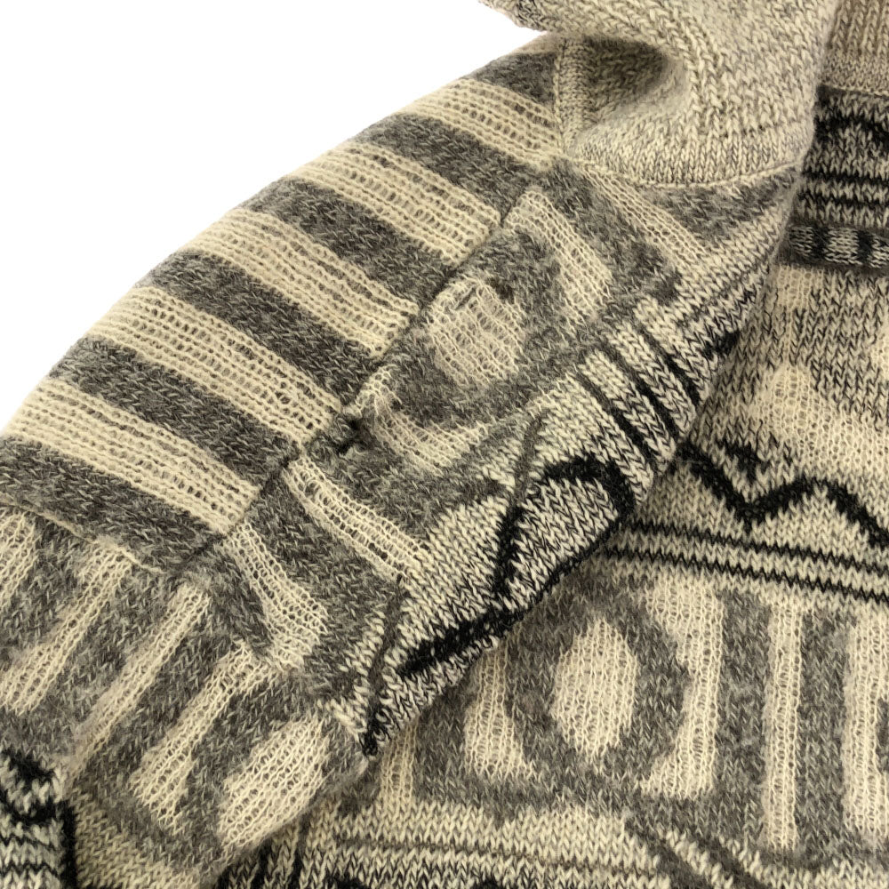 JACKSTONE ジャックストーン 80s 90s イタリア製 オールド 総柄 長袖 タートルネック セーター 46 グレー系 ニット メンズ