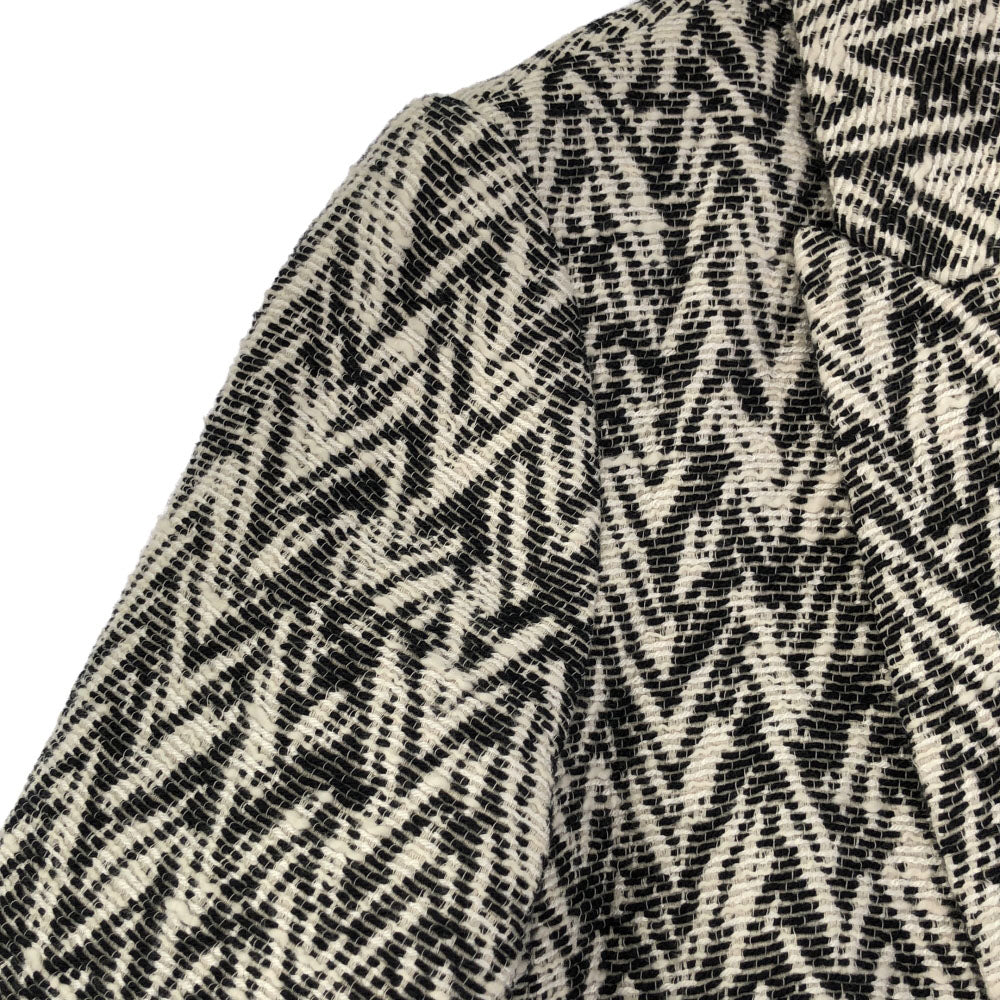 バナナリパブリック 幾何学柄 コート XS ホワイト×ブラック Banana Republic レディース