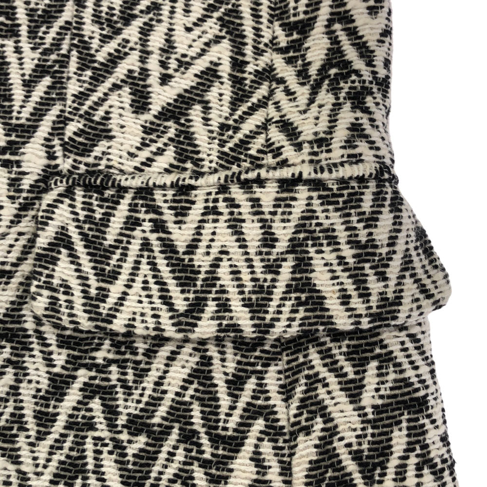 バナナリパブリック 幾何学柄 コート XS ホワイト×ブラック Banana Republic レディース