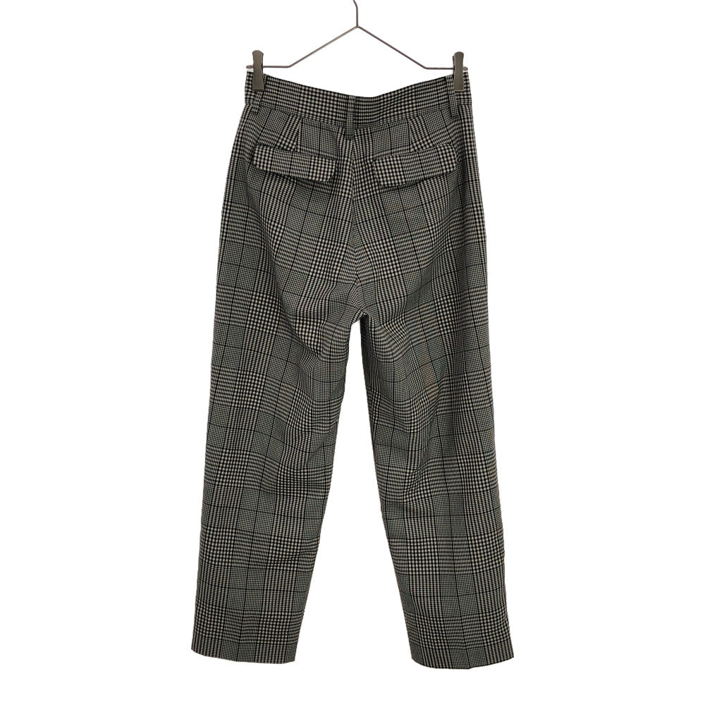 トゥービー バイ アニエスベー チェック柄 テーパードパンツ 38 ホワイト×ブラック To b. by agnes b. 裏地付き レディース