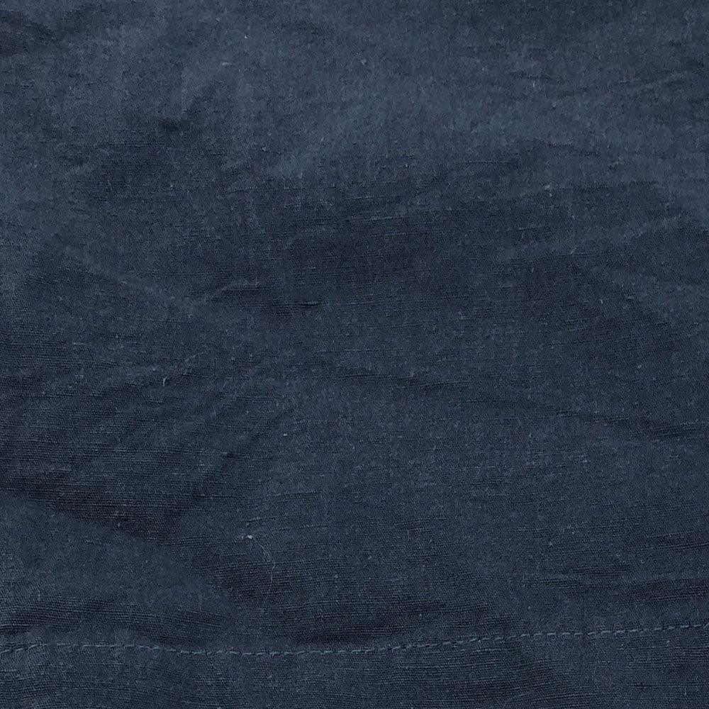 ススリ 日本製 リネンブレンド タック テーパードパンツ M ブルー ボタンフライ レディース