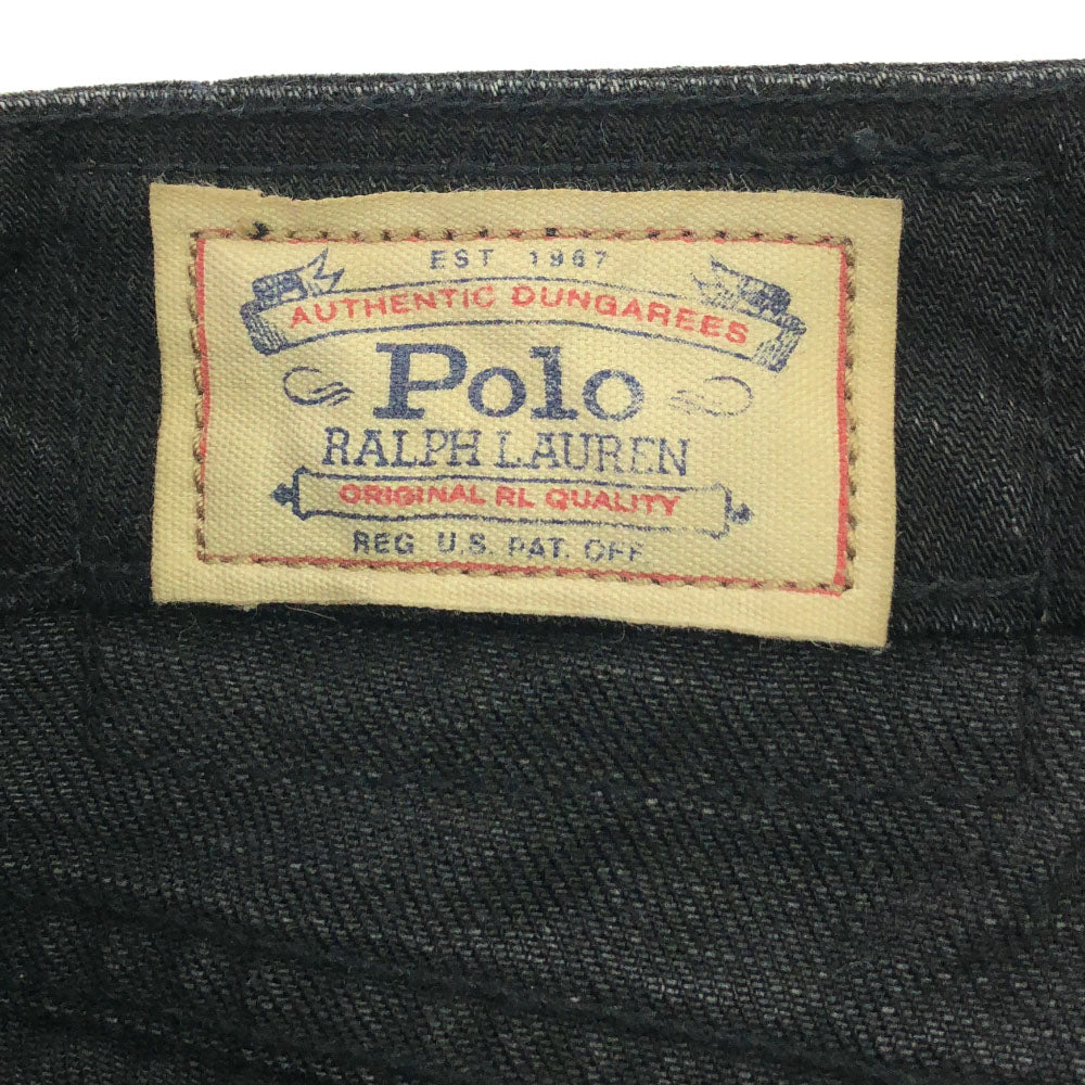 ポロラルフローレン スキニーデニムパンツ 27 165/70A ブラック系 POLO RALPH LAUREN ダメージ加工 レディース