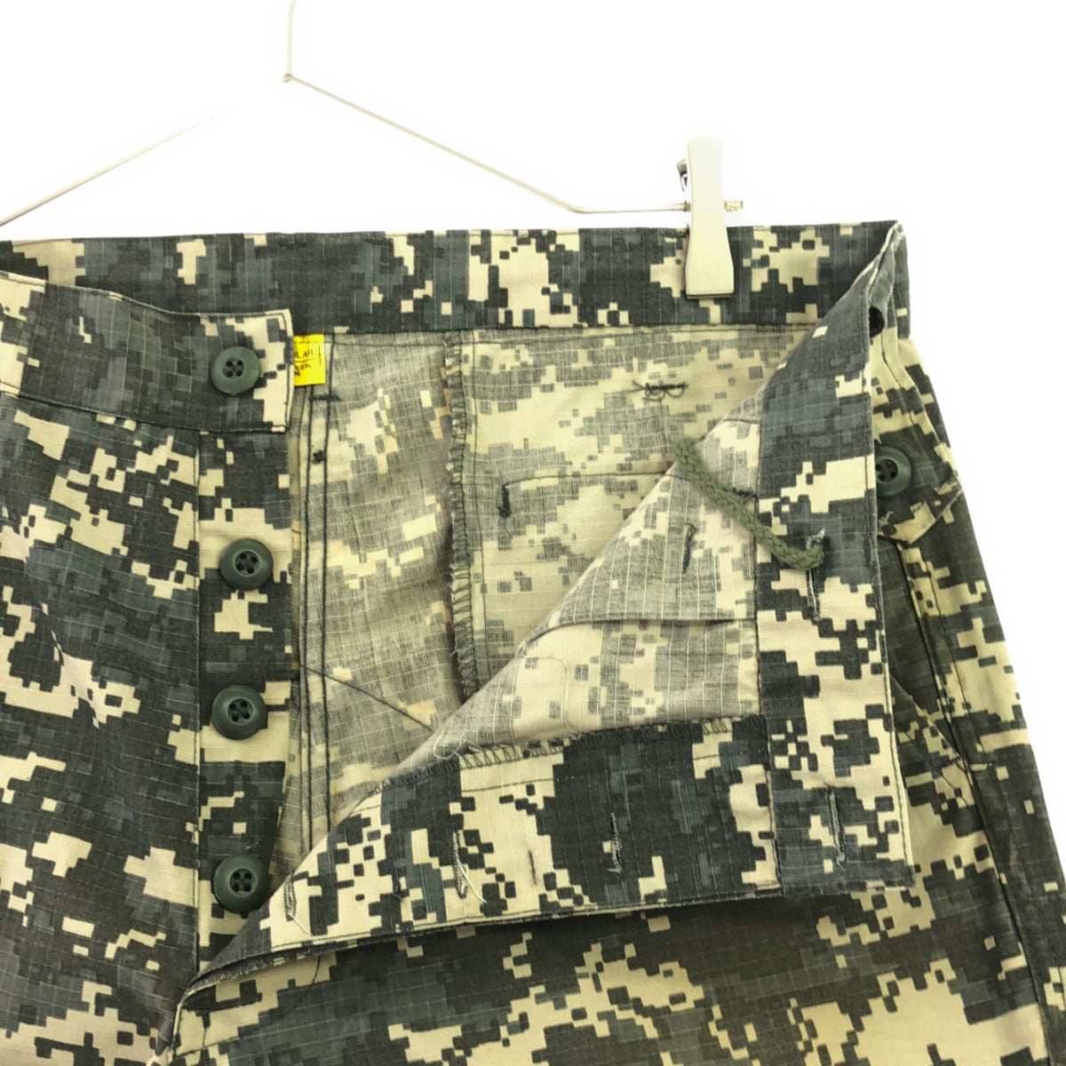 US ARMY アメリカ軍 デジタルカモ リップストップ ミリタリー カーゴパンツ MEDIUM-REGULAR グレーベージュ系 ボタンフライ メンズ