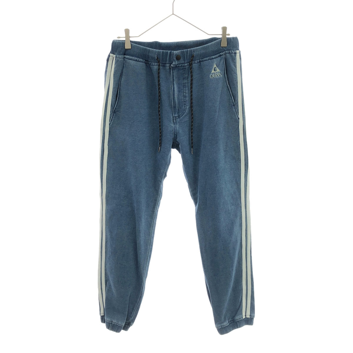 GERRY ジェリー ロゴ刺繍 スウェットパンツ L ブルー系×ホワイト ウエストゴム メンズ
