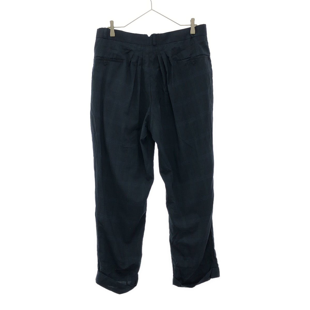 FRAPBOIS フラボア 日本製 ウール100% グレンチェック 3タック テーパードパンツ 1 ブルー系 メンズ