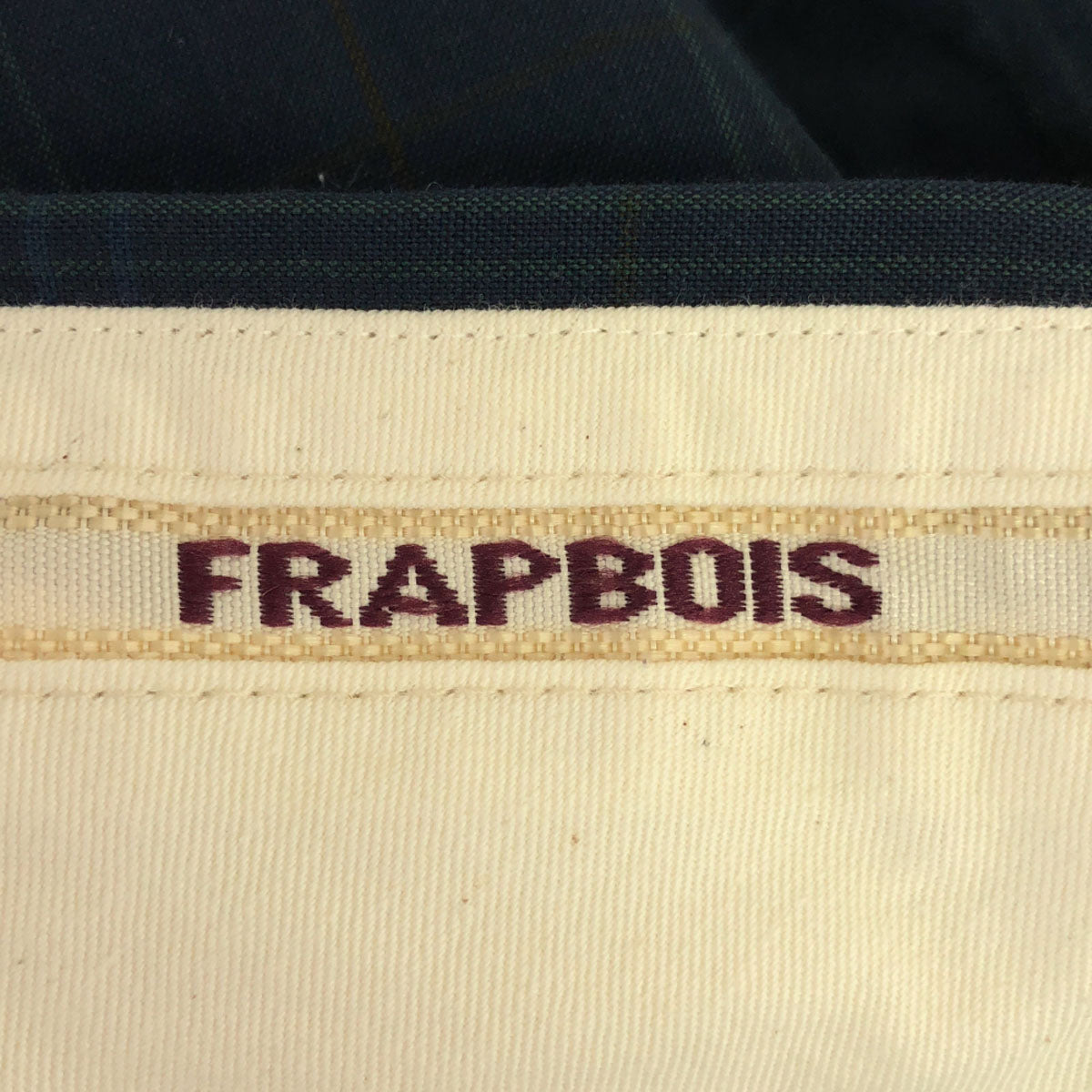 FRAPBOIS フラボア 日本製 ウール100% グレンチェック 3タック テーパードパンツ 1 ブルー系 メンズ