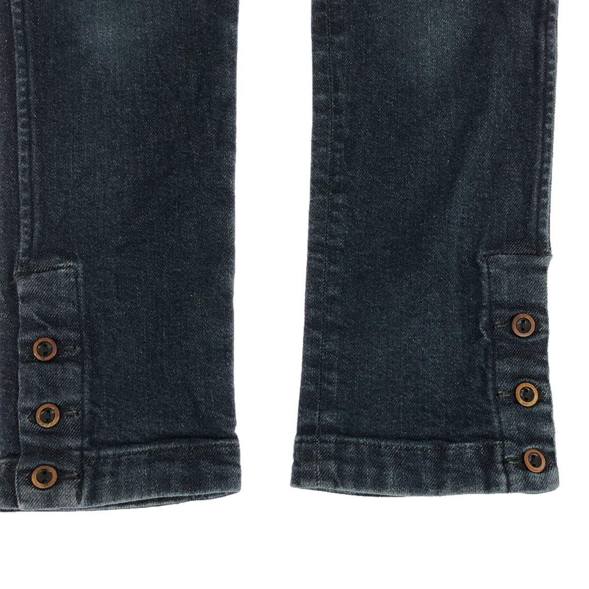 45rpm 45アールピーエム 日本製 ロゴ刺繍 裾ボタン テーパードデニムパンツ 1 ジーンズ レディース