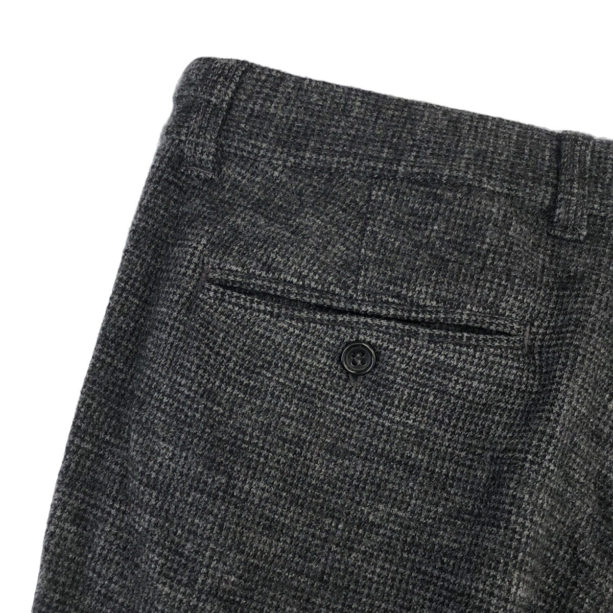 417byEDIFICE フォーワンセブンバイエディフィス チェック柄 ウールパンツ M グレー系 メンズ