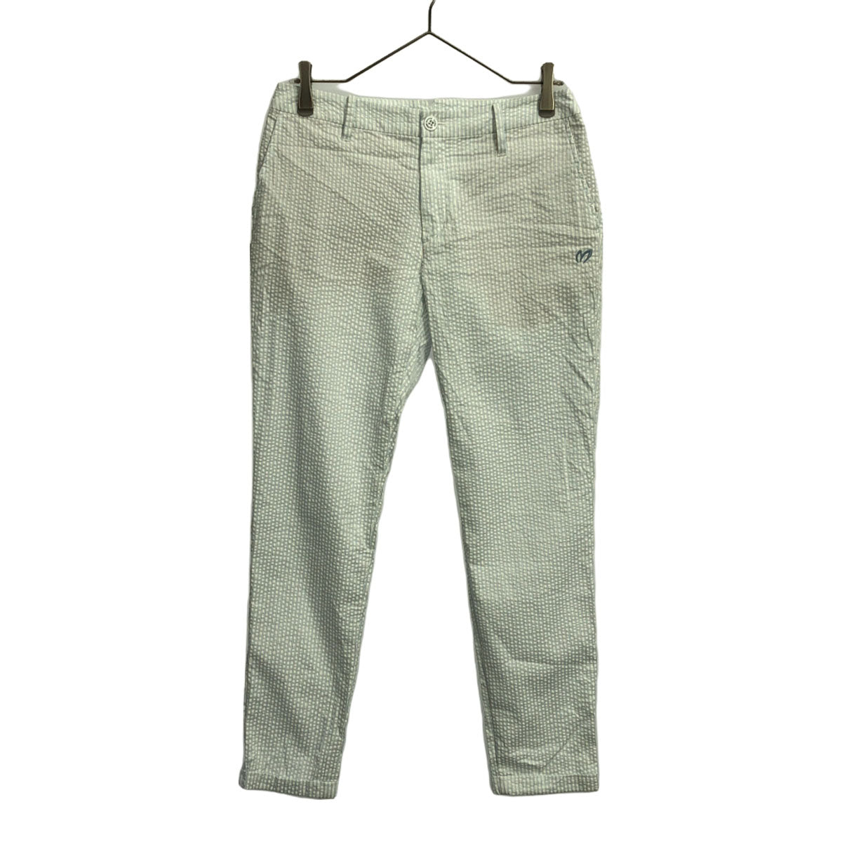 MASTER BUNNY EDITION マスターバニーエディション ロゴ刺繍 ロングパンツ 2 ホワイト×ライトブルー メンズ